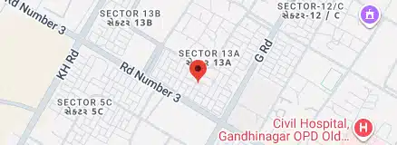Location map of Snake Rescue Gandhinagar in Sector 13 A